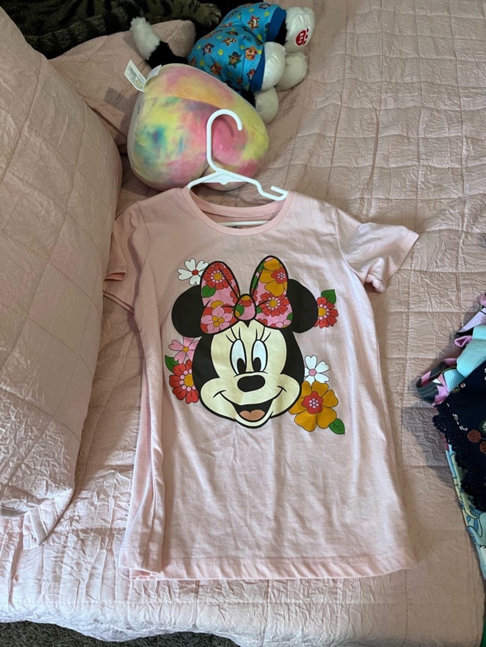 Disney Pink Minnie Mouse Floral Graphic Tee